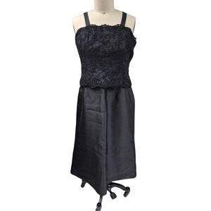 Montage Mon Cheri Black Polyester Formal Dress Fully Lined Beaded Lace Sz 16